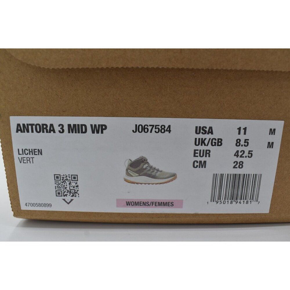 Merrell Women Size 11 Antora 3 Mid Lichen Waterproof Hiking Trail Running Shoes - Picture 13 of 13